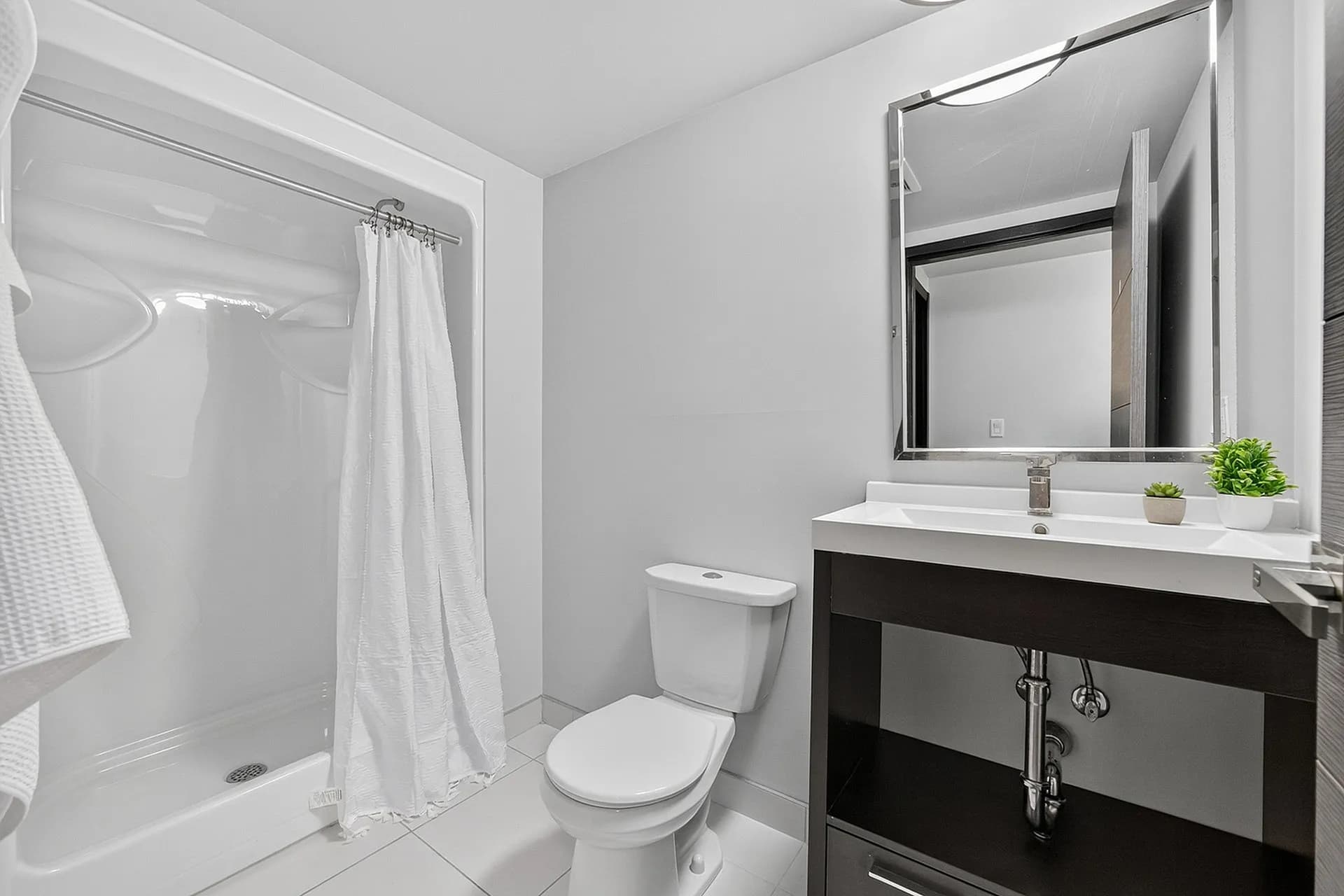 Modern bathroom with sleek fixtures and elegant design